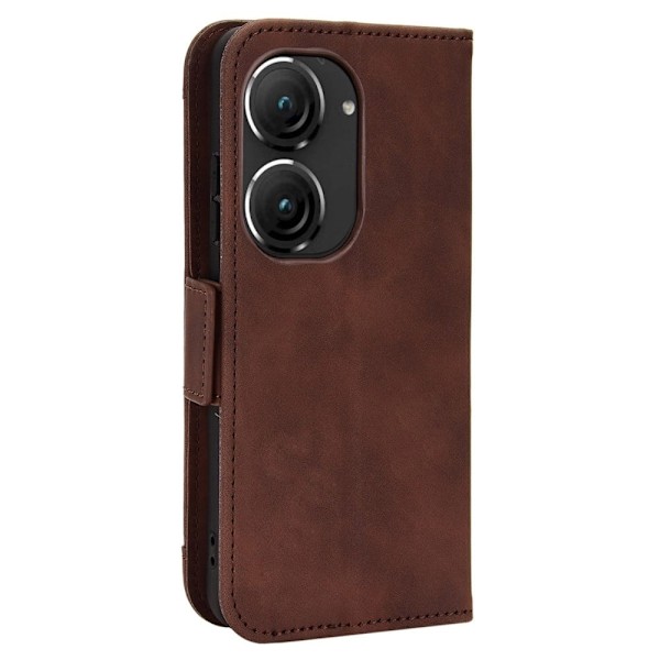 Stilfuldt Læder Etui med Pung til ASUS Zenfone 9 - Brun Brown