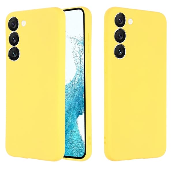 Matt flytende silikondeksel for Samsung Galaxy S23 Plus - Gul Yellow