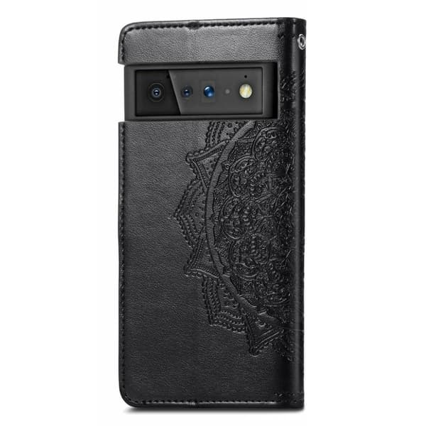 Mandala Google Pixel 6 Pro læderetui - Sort Black