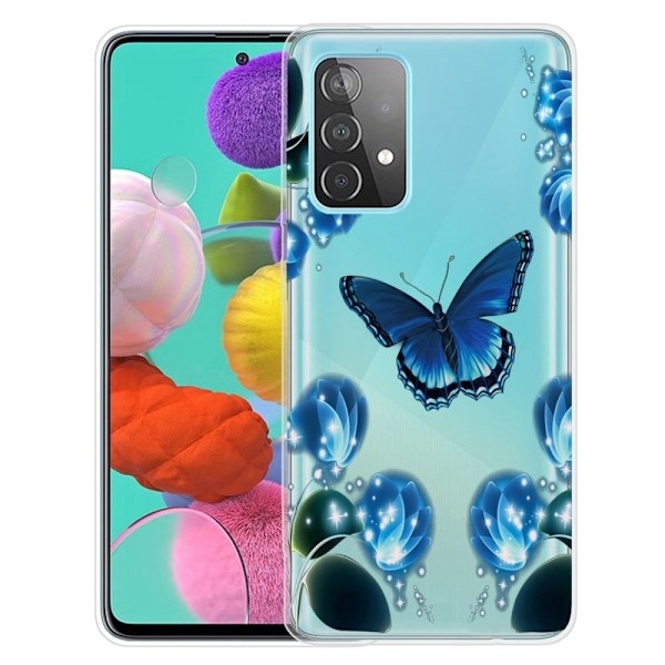 Butterfly Samsung Galaxy A23 nahkakotelo - Perhonen Ja Kukka Blue