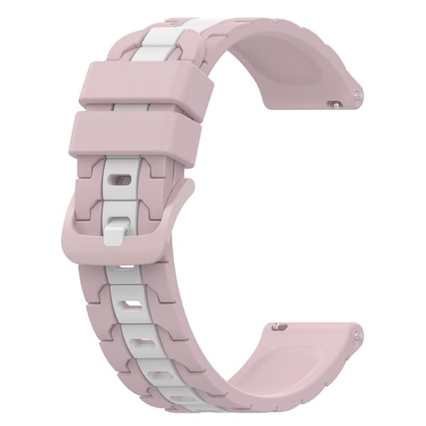 22 mm dobbeltfarvet silikoneurrem til Huawei-ur - Lyserød / Hvid Pink