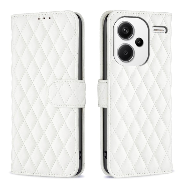 Matt Xiaomi Redmi Note 13 Pro Plus fodral med rombmönster - Vit Vit