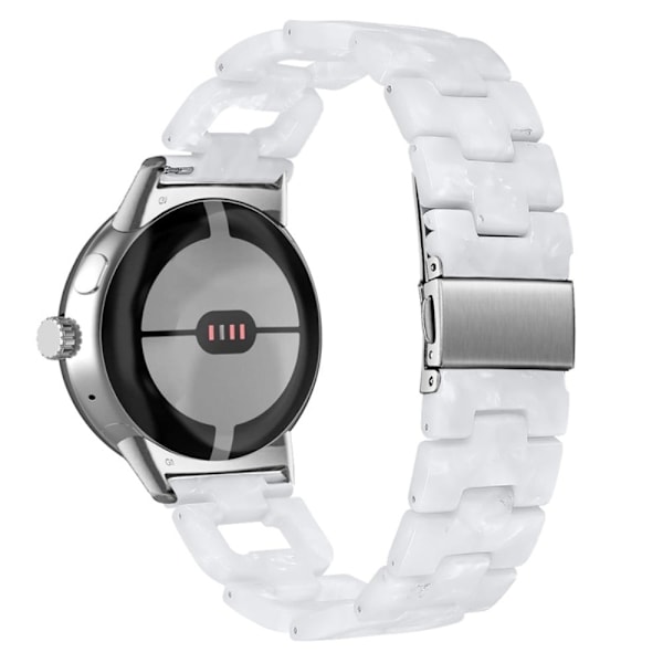 Google Pixel Watch D-formet klokkerem i harpiksstil - Perle Hvit White