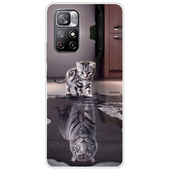 Deco Xiaomi Redmi Note 11T 5G / Note 11s 5g Etui - Kat og Tiger Silver grey