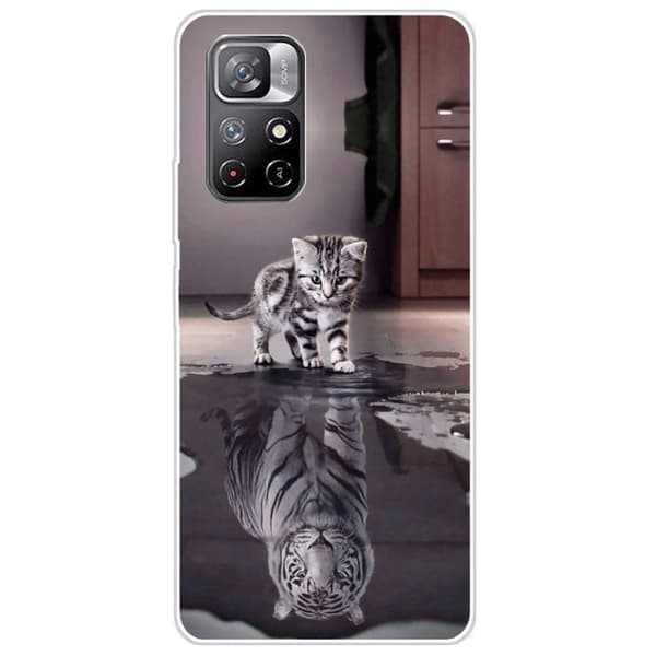 Deco Xiaomi Redmi Note 11T 5G / Note 11s 5g Suojakotelo - Kissa And Tiikeri Silver grey