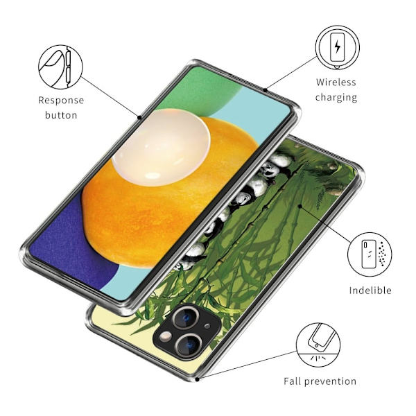 Deco iPhone 15 cover - Stablende Pandaer Green
