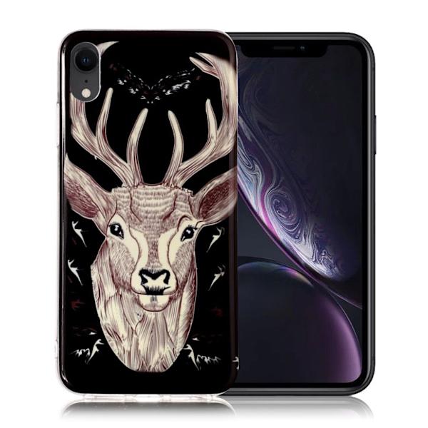 IPhone 9 mobilskal silikon självlysande tryckmönster - Älgmönster multifärg