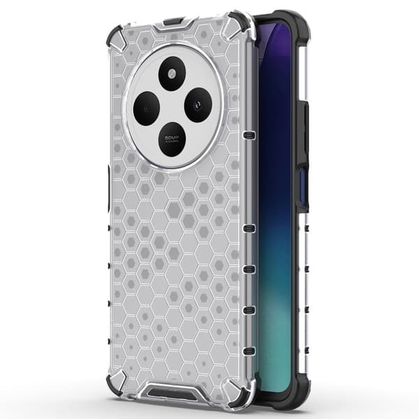 Bofink Honeycomb Xiaomi Redmi 14R / Xiaomi Redmi 14C skal - Grå Silvergrå