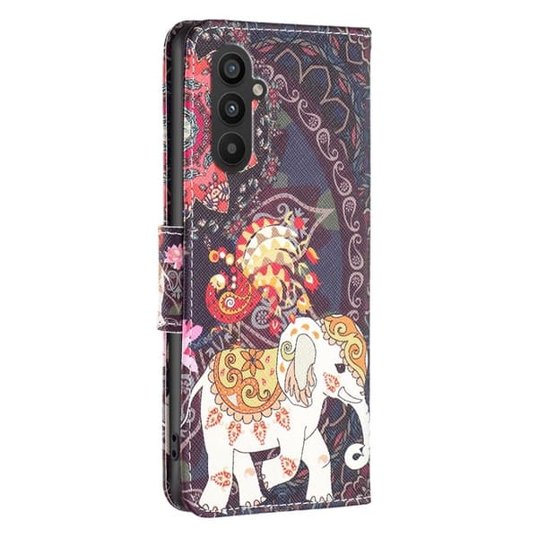 Wonderland Samsung Galaxy A24 4G Flippetui - Blomst og Elefant Black
