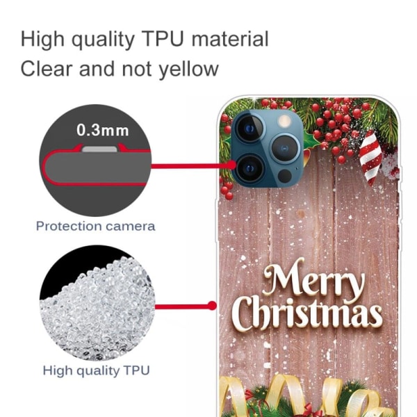 iPhone 14 Pro Max julemønstertryk mobil cover ridsefast, slankt og fleksibelt etui - Julegaver Brown