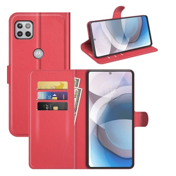 Classic Motorola One 5G Ace Flippetui - Rød Red