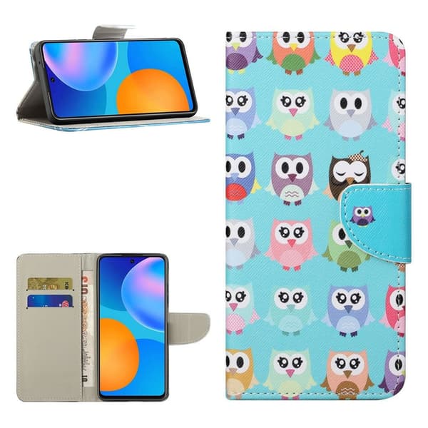 Wonderland Samsung Galaxy A82 5G flip-etui - Søte Ugler Blue
