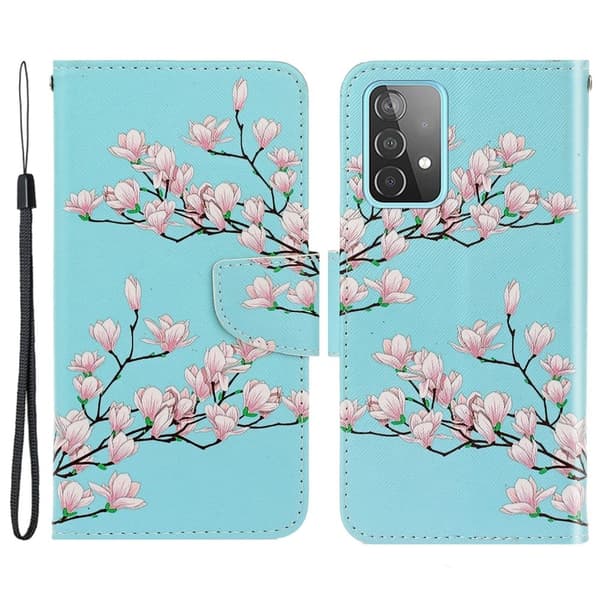 Wonderland Samsung Galaxy A33 5G Flip Etui - Lyserøde Blomster Blue