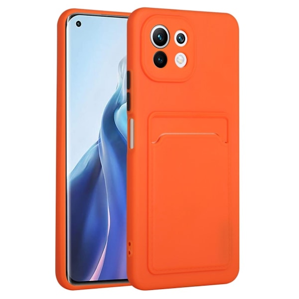 Card Holder Suojakuori For Xiaomi 11 Lite 5g Ne / Mi 11 Lite 5g / 11 Lite - Oranssi Orange