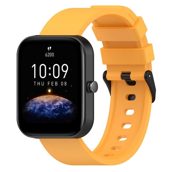 Amazfit Bip 3 / Bip S klockarmband i silikon med svart spänne - Gul Gul