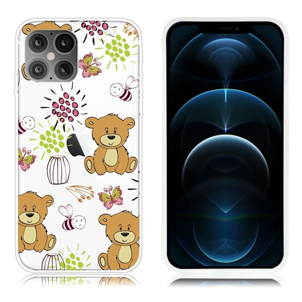 Mønstertryk af fleksibelt telefonetui iPhone 12 Pro Max 6,7 tommer - Brun Brown