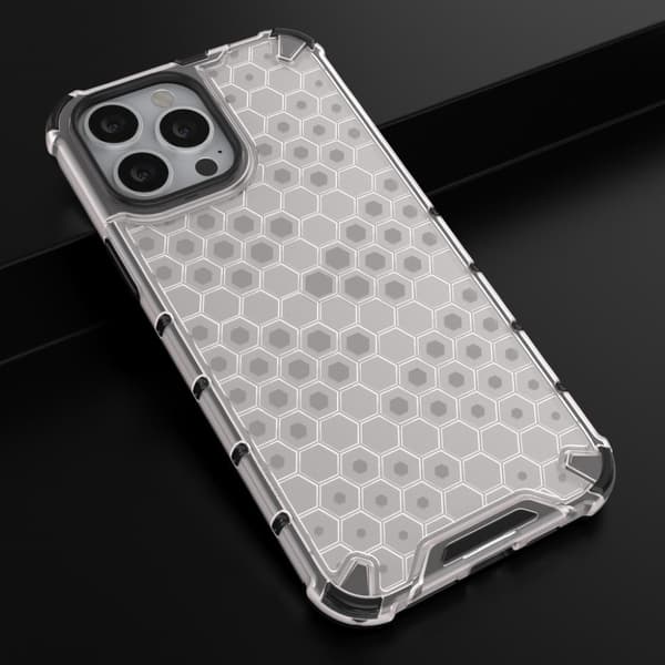 Bofink Honeycomb iPhone 13 Pro Max Suojakotelo - Harmaa Silver grey