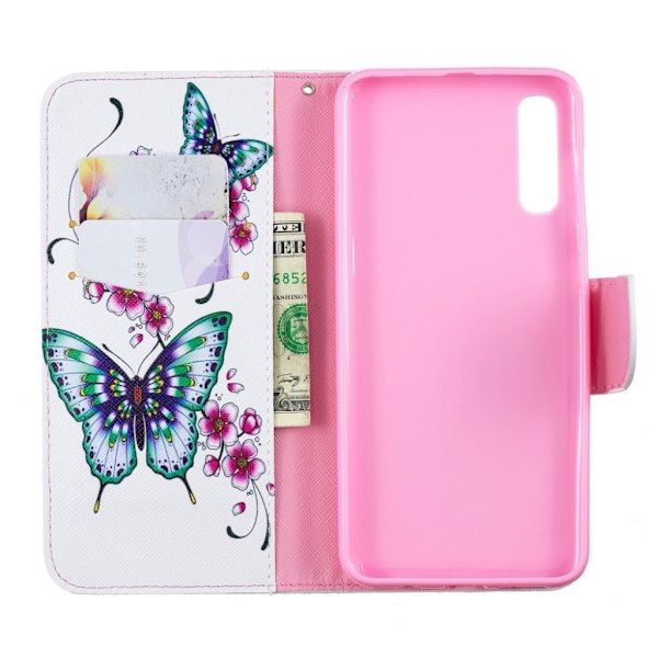 Butterfly läder Samsung Galaxy A50 fodral - Flerfärgad multifärg