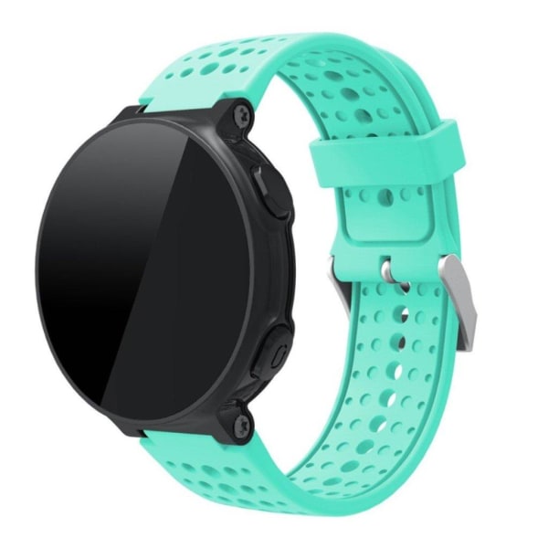 Garmin Forerunner 220 / 230 / 235 / 620 / 630 klockband av silikon med runda hål - Cyan Grön