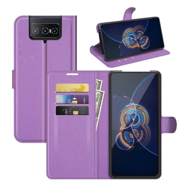 Klassisk Asus Zenfone 8 Flip flip etui - Lilla Purple