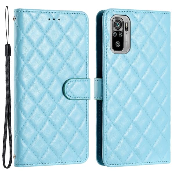 Funktionelt Xiaomi Redmi Note 10S / Xiaomi Redmi Note 10 rombe etui med pung Blue