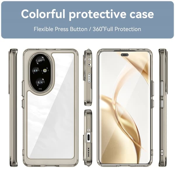 Honor 200 Pro smart telefonskal i akryl - Transparent Grå Silvergrå