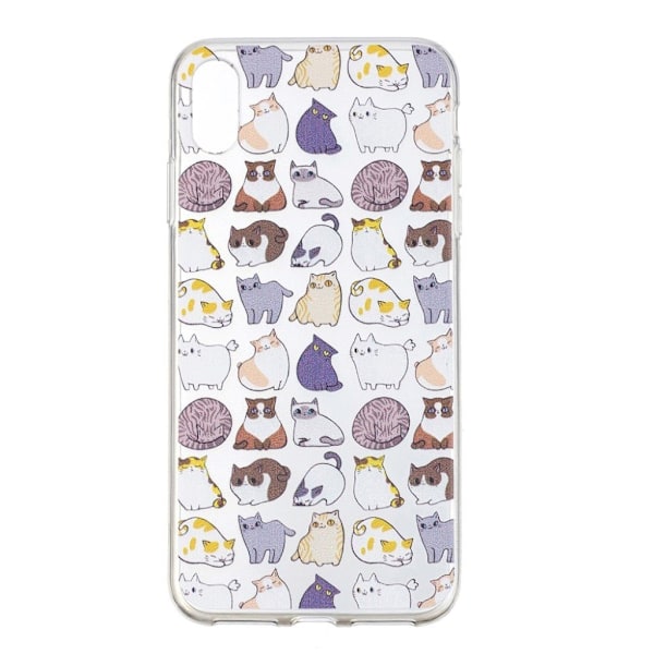 iPhone Xr gel etui med mønsterprint - Cartoon Cats Multicolor