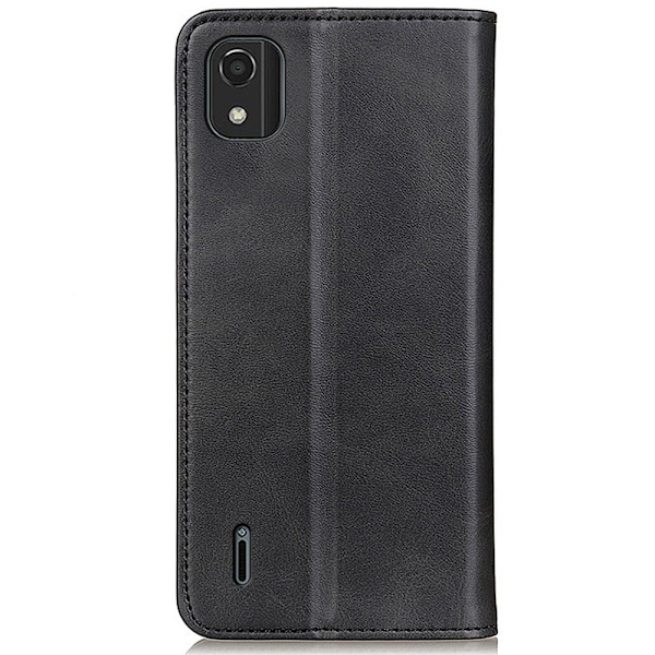 Nokia C2 2nd Edition flip etui i ægte læder med pung – Sort Black