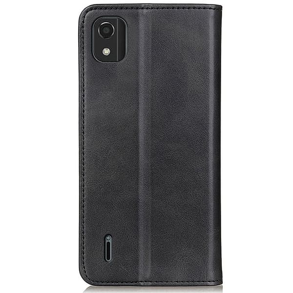 Nokia C2 2nd Edition lompakkokotelo, aitoa nahkaa - Musta Black