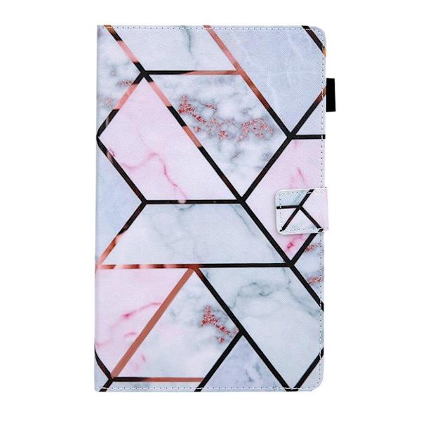 Amazon Fire HD 8 (2017) unikt mønster læder flip etui - Geometric Splicing Silver grey