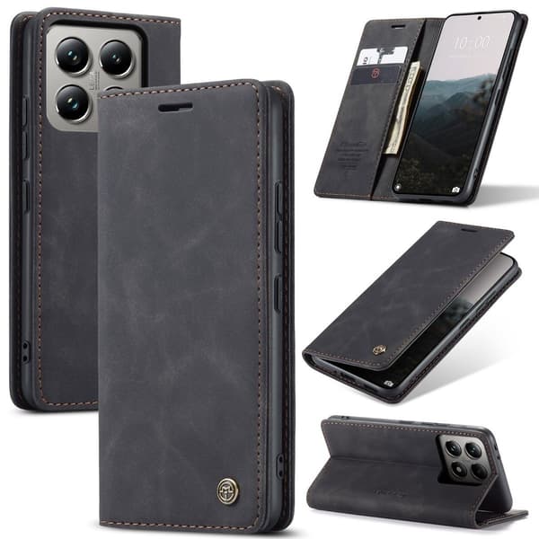 CaseMe Xiaomi 14T Pro vintage etui - Sort Black