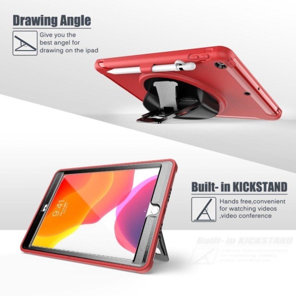 iPad 10.2 (2019) 360 swivel durable case - Red Röd