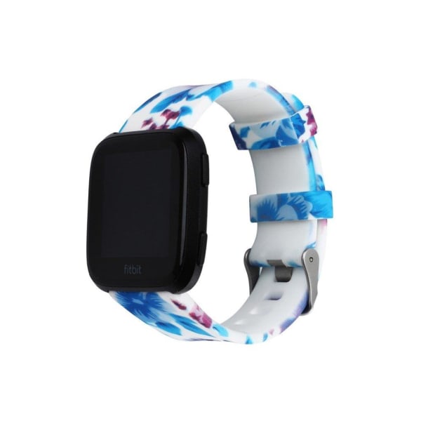 Fitbit Versa Kukka Kuviollinen Joustava Silikooni Kellon Vaihdettava Ranneke - Tyyli G Multicolor