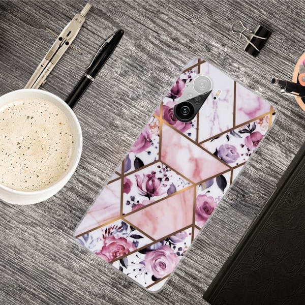 Marble design cover - Elegant Flise Med Roser Multicolor