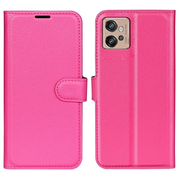 Klassisk Motorola Moto G32 Flip Etui - Rose Pink