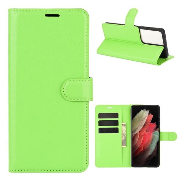Classic Samsung Galaxy S21 Ultra Flip etui - Grøn Green
