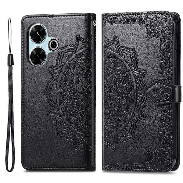Mandala Xiaomi Redmi 13 læderetui - Sort Black