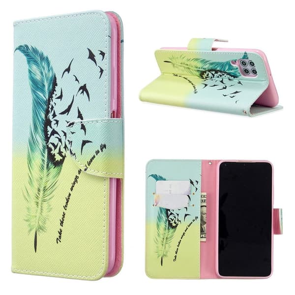 Wonderland Huawei P40 Lite / Nova 6 SE Etui - Fjer Multicolor