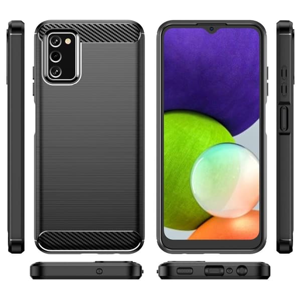 Carbon Flex Suojakotelo Samsung Galaxy A03s - Musta Black