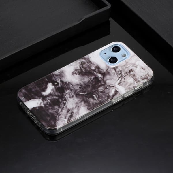 Marble iPhone 13 Mini Suojakotelo - Musta / Valkoinen Multicolor
