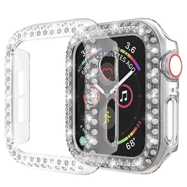 Apple Watch (45 mm) tvåradigt strassdesignat fodral - Transparent Transparent