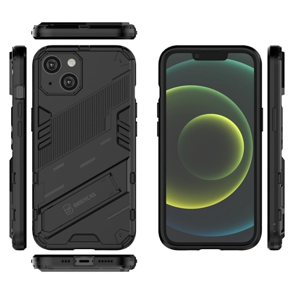 Stødsikkert hybridcover med et moderne touch til iPhone 14 - Sort Black