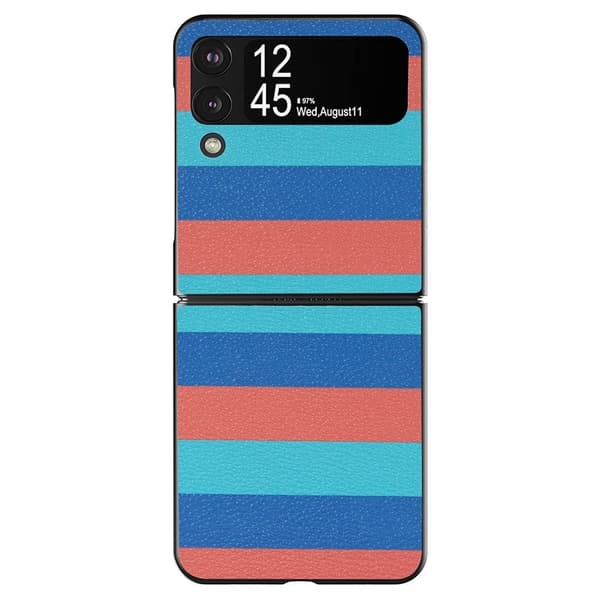 Samsung Galaxy Z Flip3 5G skinndeksel med mønstertrykk - Blå Striper Multicolor