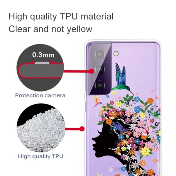 Deco Samsung Galaxy S21 Plus 5G skal - Blommig Flicka multifärg