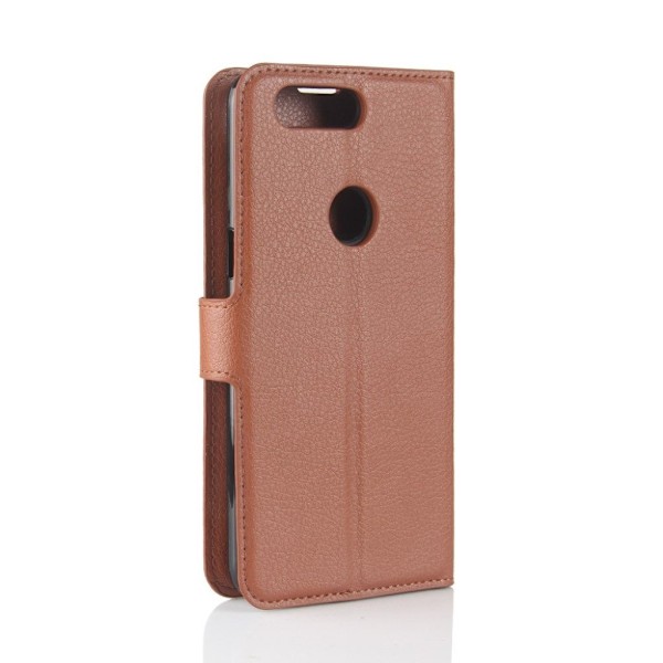 OnePlus 5T Etui med litchi tekstur - Brun Brown