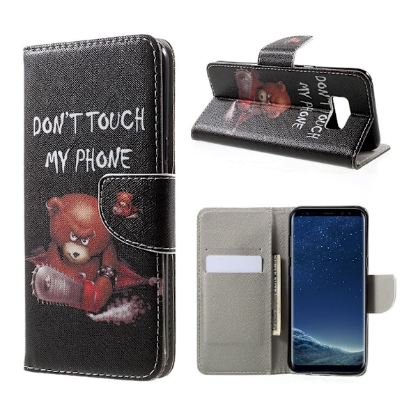 Samsung Galaxy S8 Plus beskyttende læder-etui - Sur bjørn og citat Multicolor