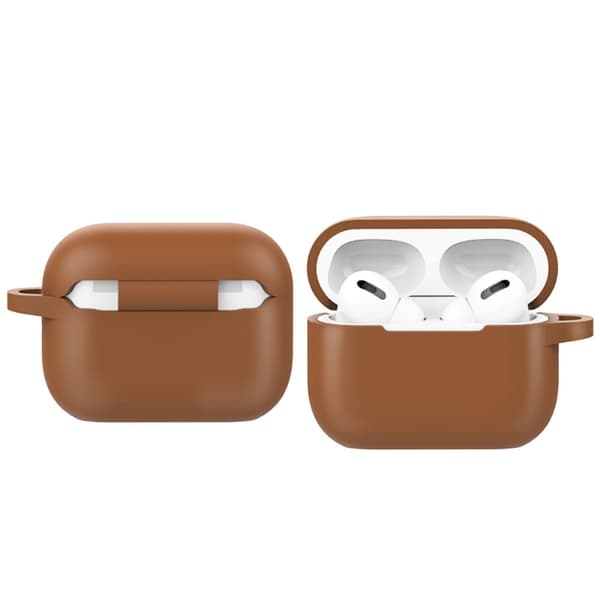 AirPods Pro 2 silikoneetui med spænde - Brun Brown