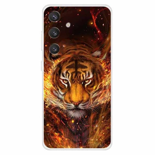 Imagine Samsung Galaxy S24 cover - Flammende Tiger Brown