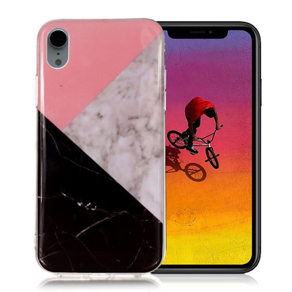 Etui med mønsterprint til iPhone Xr - Splicing Marble Multicolor