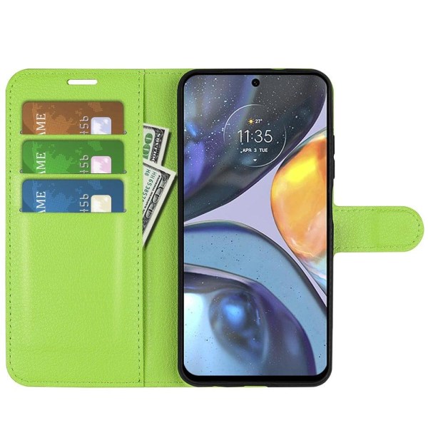 Klassisk Motorola Moto G22 flip etui - Grøn Green